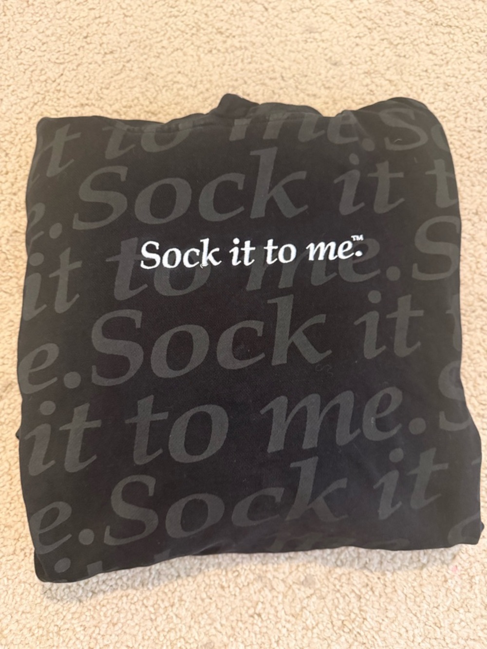 Midnight Organic “Sock It To Me” Hoodie Black Graphic Pullover Size Large